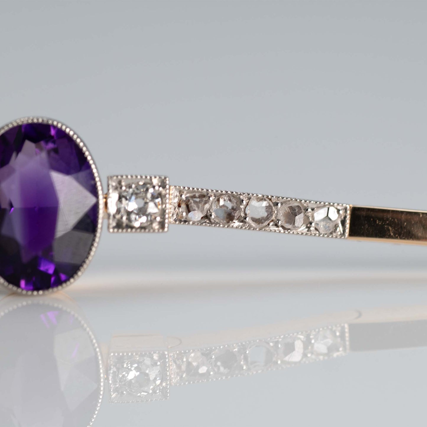 Art Deco 14ct Yellow Gold 1.50 Carat Amethyst and Diamond Bracelet - Friar House