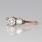 Art Deco 18ct Rose Gold Diamond Three Stone Ring - Friar House