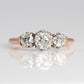 Art Deco 18ct Rose Gold Diamond Three Stone Ring - Friar House