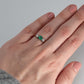 Art Deco 18ct Rose Gold Emerald and Diamond Three Stone Ring - Friar House