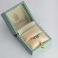 Art Deco 18ct Rose Gold Emerald and Diamond Three Stone Ring - Friar House