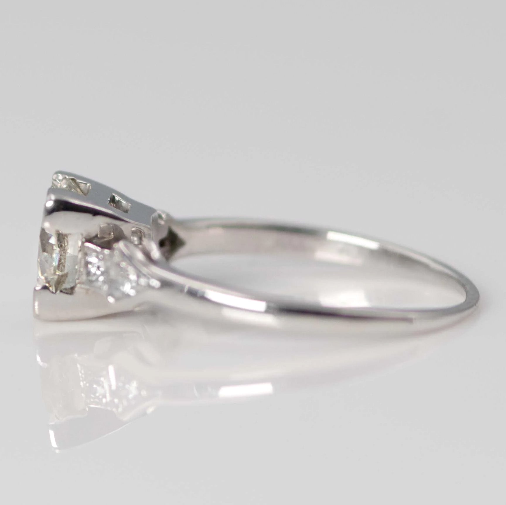 Art Deco 18ct White Gold 1.10 Carat Diamond Solitaire Ring - Friar House
