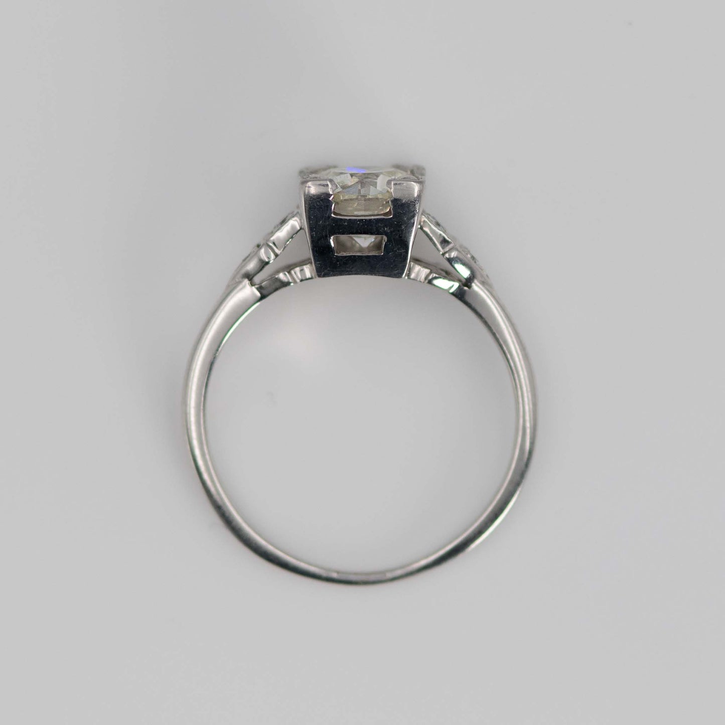 Art Deco 18ct White Gold 1.10 Carat Diamond Solitaire Ring - Friar House