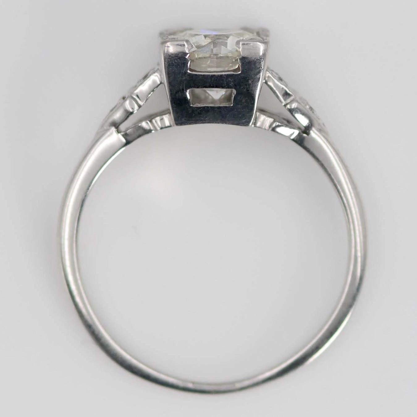 Art Deco 18ct White Gold 1.10 Carat Diamond Solitaire Ring - Friar House