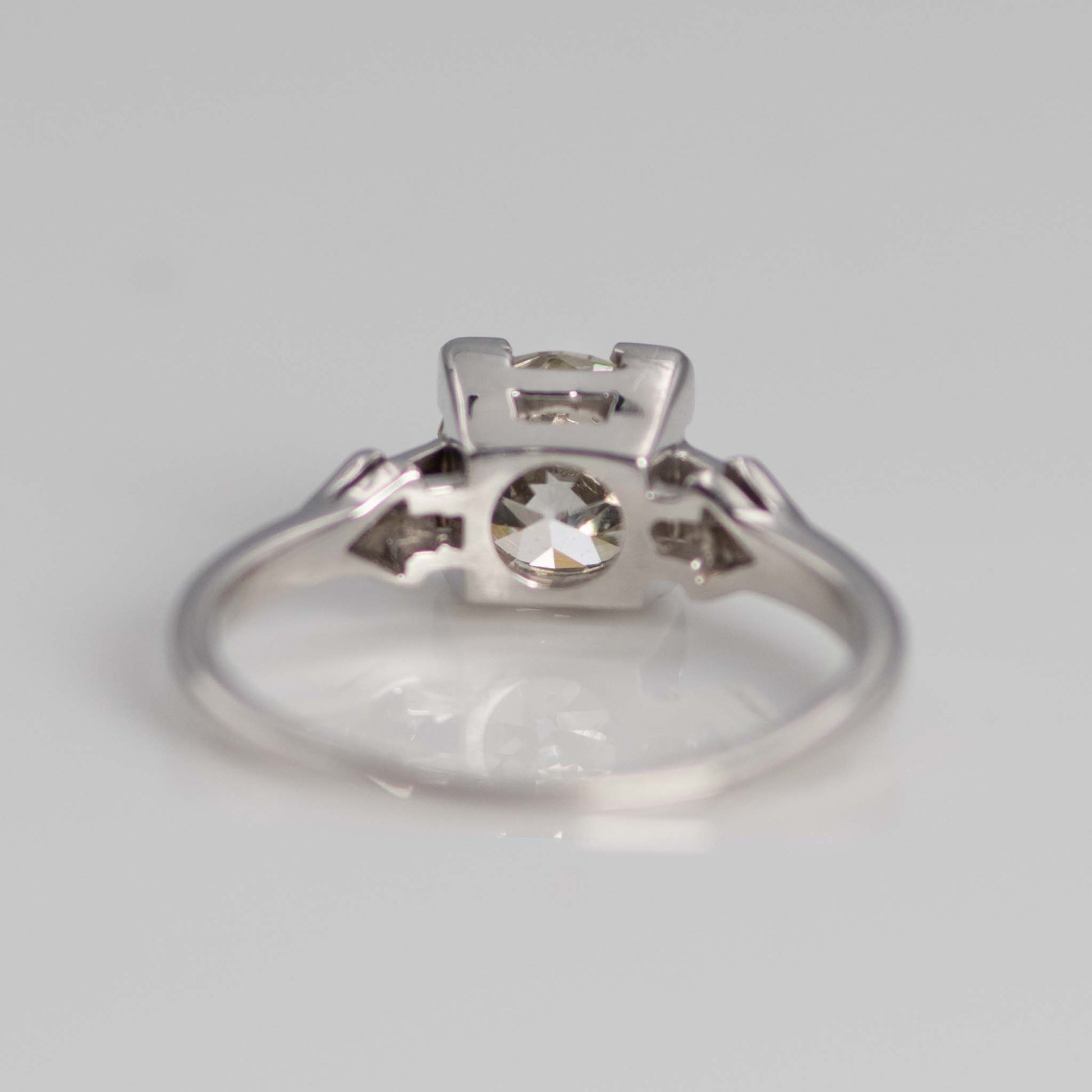 Art Deco 18ct White Gold 1.10 Carat Diamond Solitaire Ring - Friar House