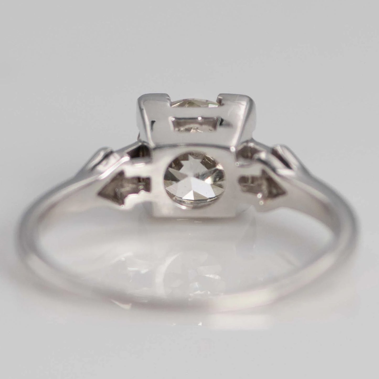 Art Deco 18ct White Gold 1.10 Carat Diamond Solitaire Ring - Friar House