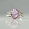 Art Deco 18ct White Gold 1.75 Carat Pink Topaz and Diamond Ring