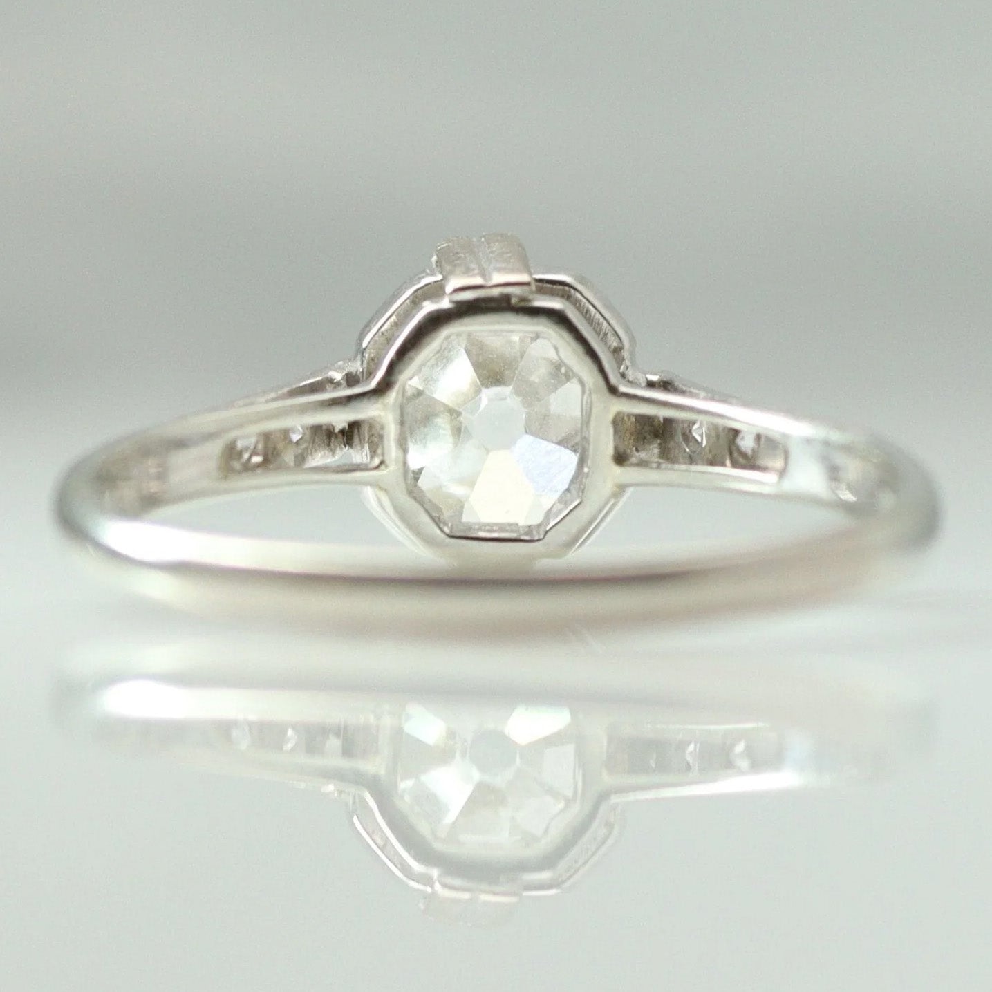 Art Deco 18ct White Gold 2.03 Carat Diamond Solitaire Ring - Friar House