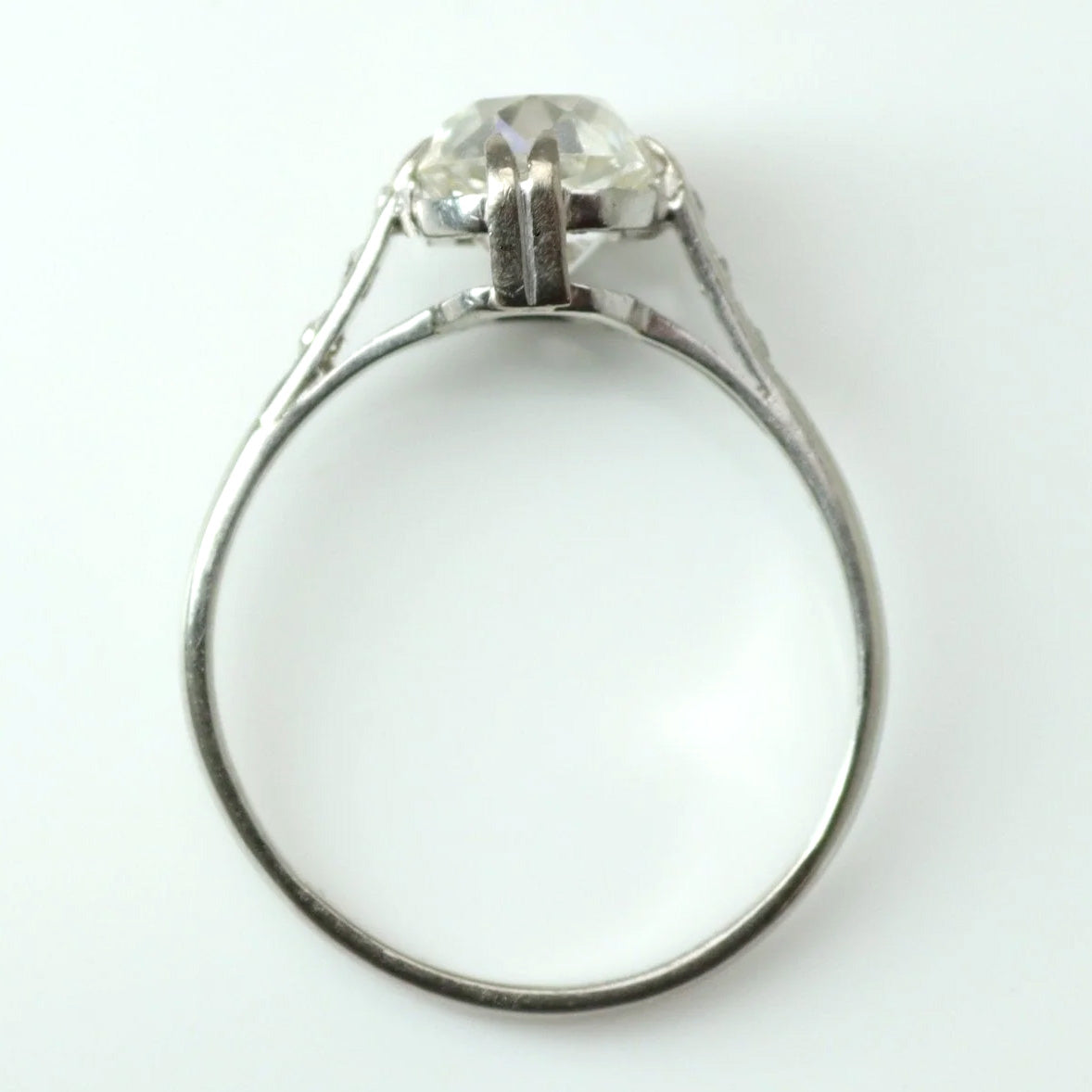 Art Deco 18ct White Gold 2.03 Carat Diamond Solitaire Ring - Friar House