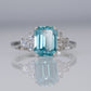 Art Deco 18ct White Gold 2.5 Carat Blue Zircon Ring - Friar House