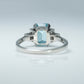 Art Deco 18ct White Gold 2.5 Carat Blue Zircon Ring - Friar House