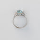 Art Deco 18ct White Gold 5 Carat Aquamarine and Diamond Ring - Friar House