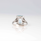 Art Deco 18ct White Gold 5 Carat Aquamarine and Diamond Ring - Friar House