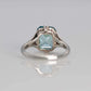 Art Deco 18ct White Gold Blue Zircon and Diamond Ring - Friar House