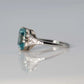 Art Deco 18ct White Gold Blue Zircon and Diamond Ring - Friar House