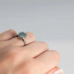 Art Deco 18ct White Gold Blue Zircon and Diamond Ring - Friar House