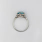 Art Deco 18ct White Gold Blue Zircon and Diamond Ring - Friar House