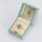 Art Deco 18ct White Gold Blue Zircon and Diamond Ring - Friar House