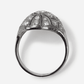 Art Deco 18ct White Gold Diamond Bombé Style Ring - Friar House