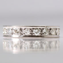 Art Deco 18ct White Gold Diamond Eternity Ring Size M 1/2 - Friar House