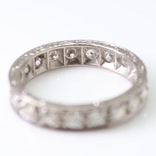 Art Deco 18ct White Gold Diamond Eternity Ring Size M 1/2 - Friar House