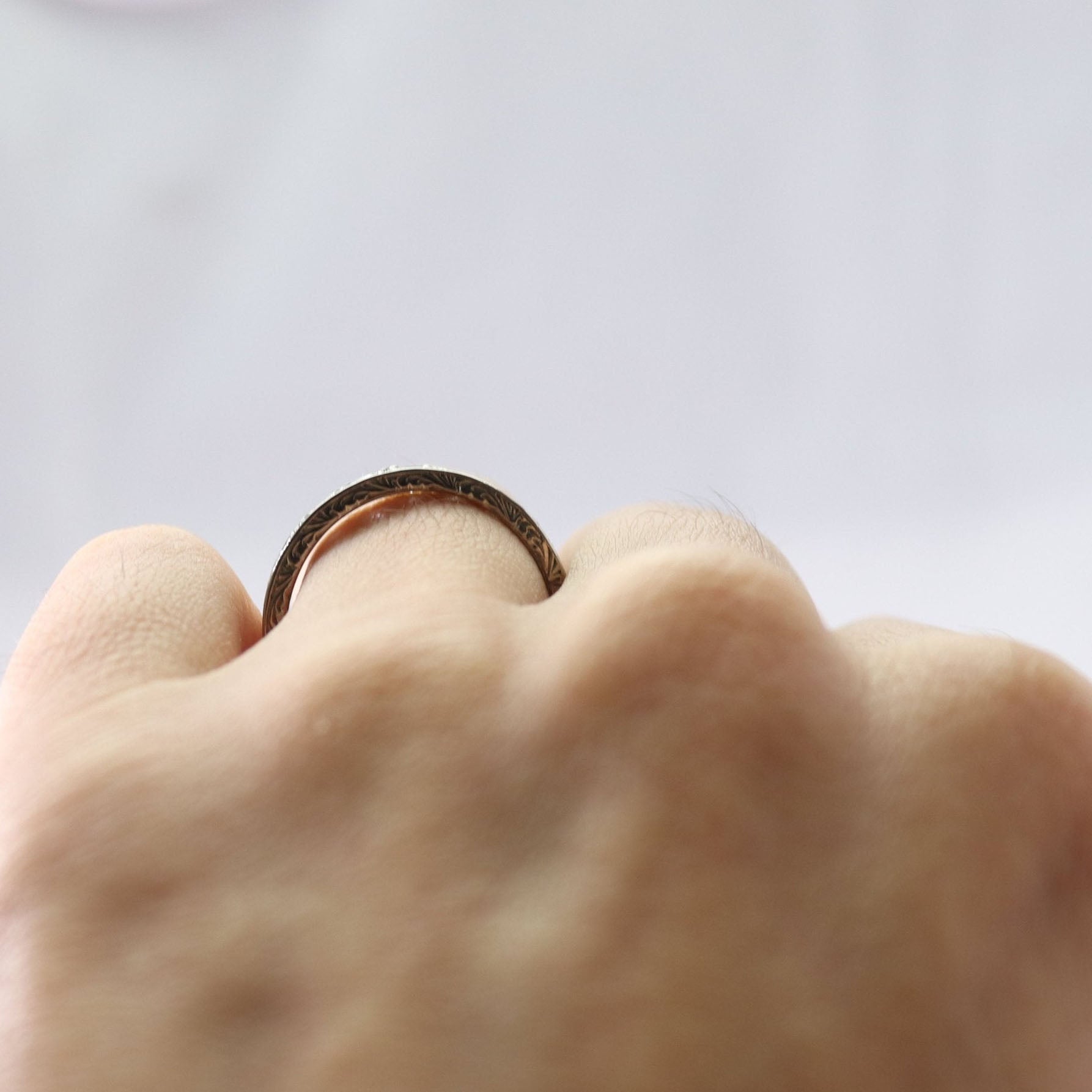 Art Deco 18ct White Gold Diamond Eternity Ring Size M 1/2 - Friar House