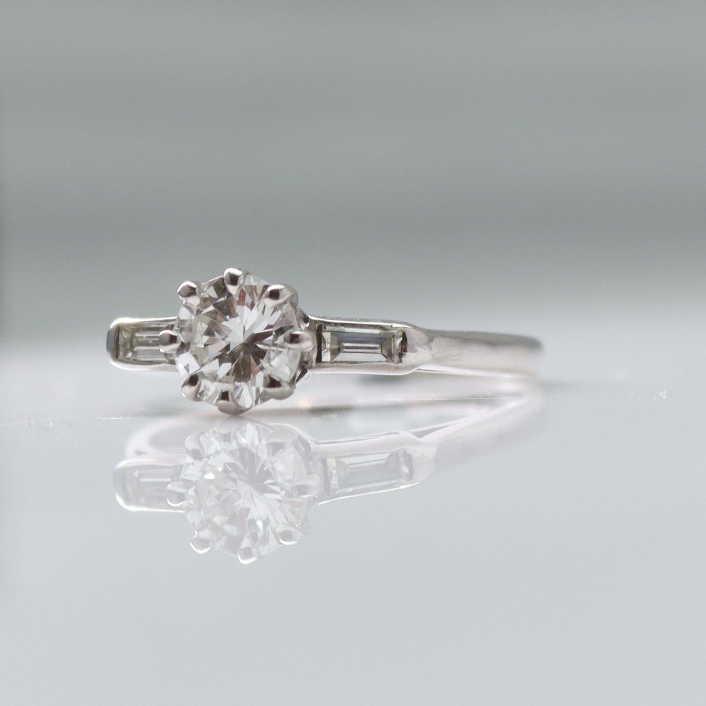 Art Deco 18ct White Gold Diamond Solitaire Ring - Friar House