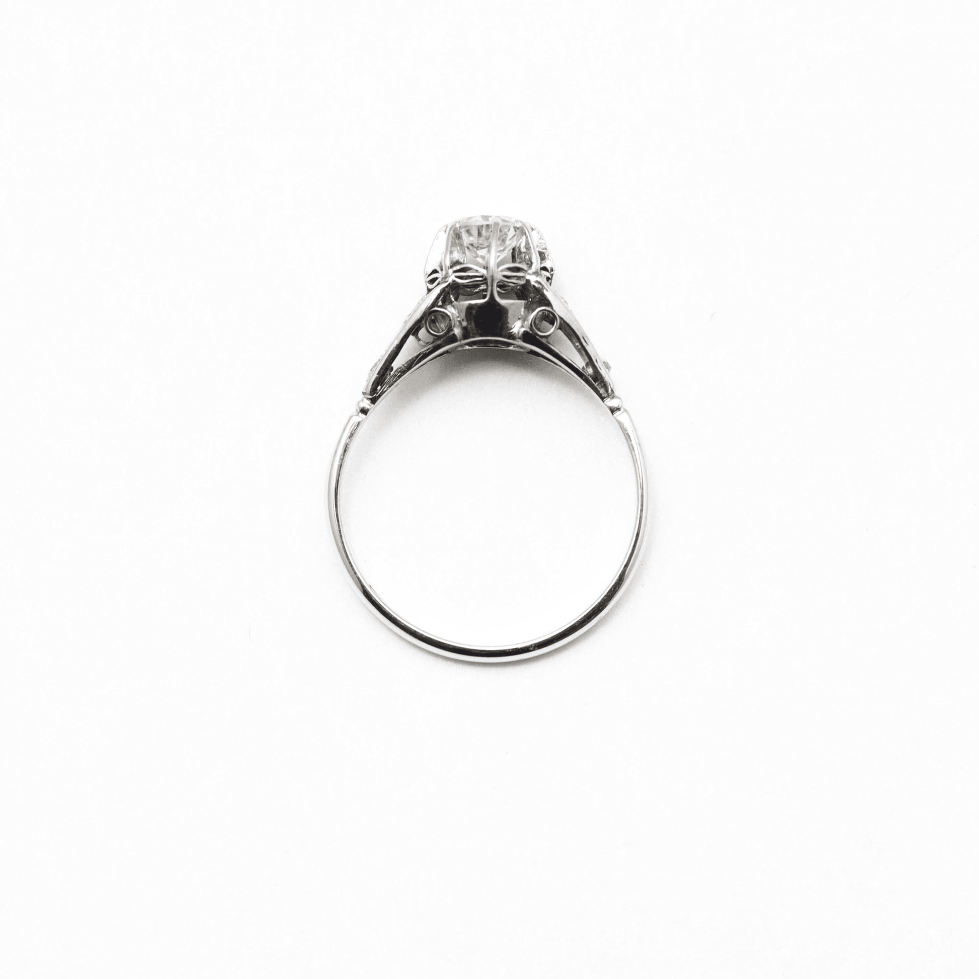 Art Deco 18ct White Gold Diamond Solitaire Ring - Friar House