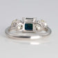 Art Deco 18ct White Gold Sapphire and Diamond Three Stone Ring - Friar House