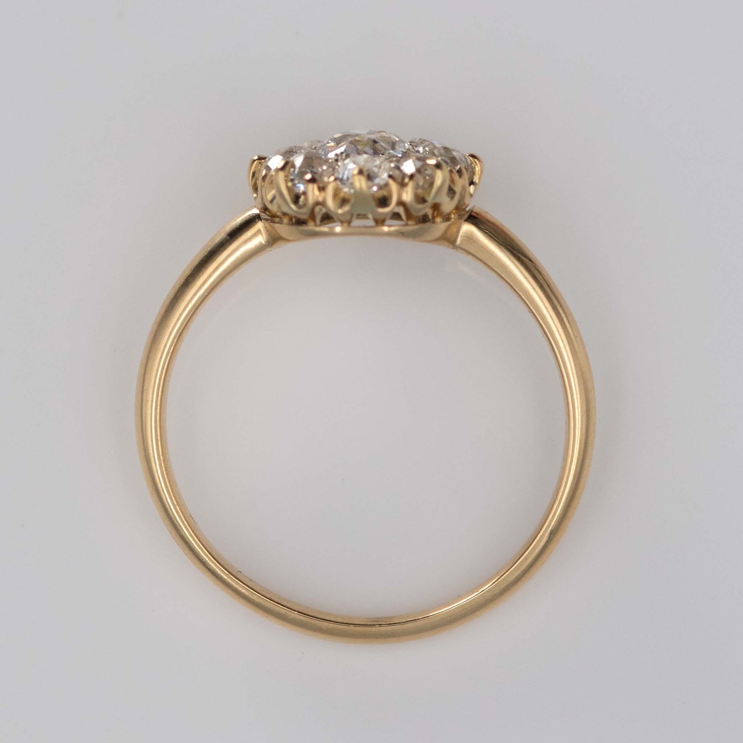 Art Deco 18ct Yellow Gold 1 Carat Diamond Cluster Ring - Friar House