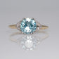 Art Deco 18ct Yellow Gold 1.75 Carat Blue Zircon Ring - Friar House