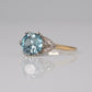 Art Deco 18ct Yellow Gold 1.75 Carat Blue Zircon Ring - Friar House