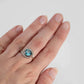 Art Deco 18ct Yellow Gold Blue Zircon and Diamond Cluster Ring - Friar House