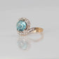 Art Deco 18ct Yellow Gold Blue Zircon and Diamond Cluster Ring - Friar House