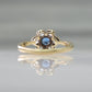 Art Deco 18ct Yellow Gold Diamond and Sapphire Daisy Cluster Ring - Friar House