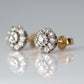 Art Deco 18ct Yellow Gold Diamond Earrings - Friar House