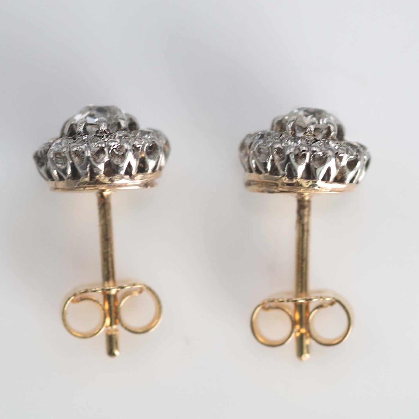 Art Deco 18ct Yellow Gold Diamond Earrings - Friar House