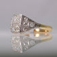 Art Deco 18ct Yellow Gold Diamond Panel Ring - Friar House