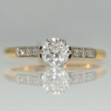 Art Deco 18ct Yellow Gold Diamond Solitaire Ring - Friar House