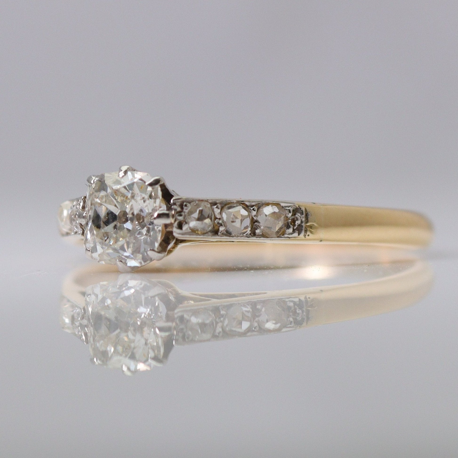 Art Deco 18ct Yellow Gold Diamond Solitaire Ring - Friar House