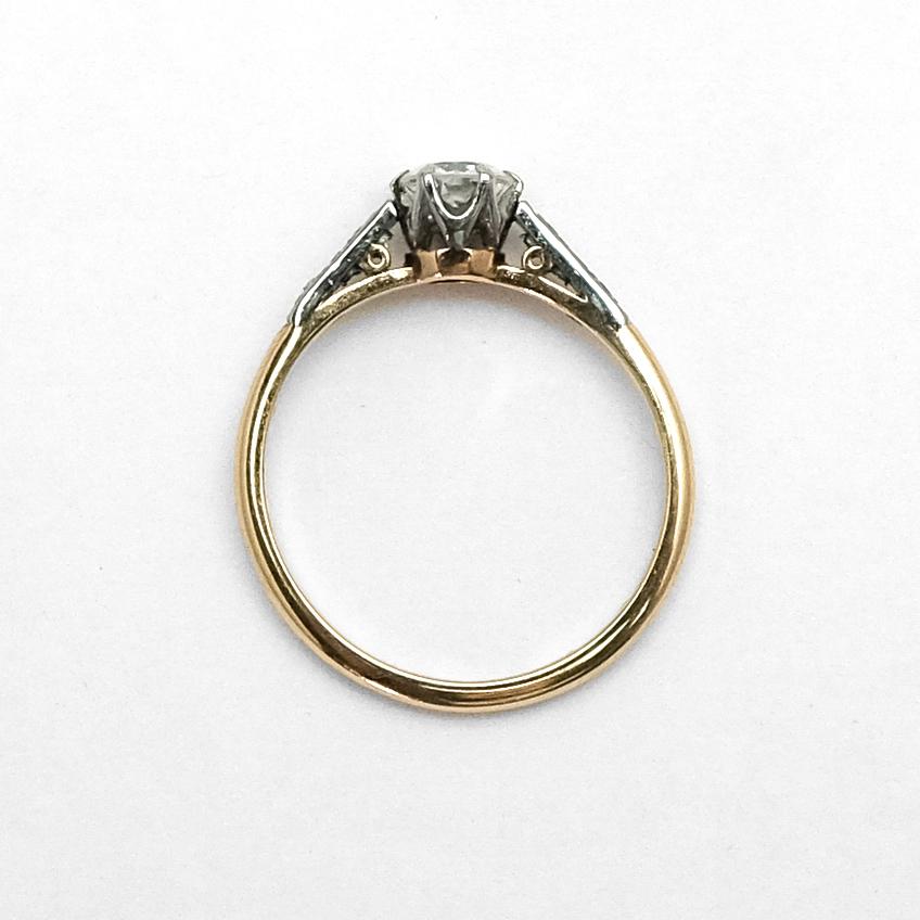 Art Deco 18ct Yellow Gold Diamond Solitaire Ring - Friar House