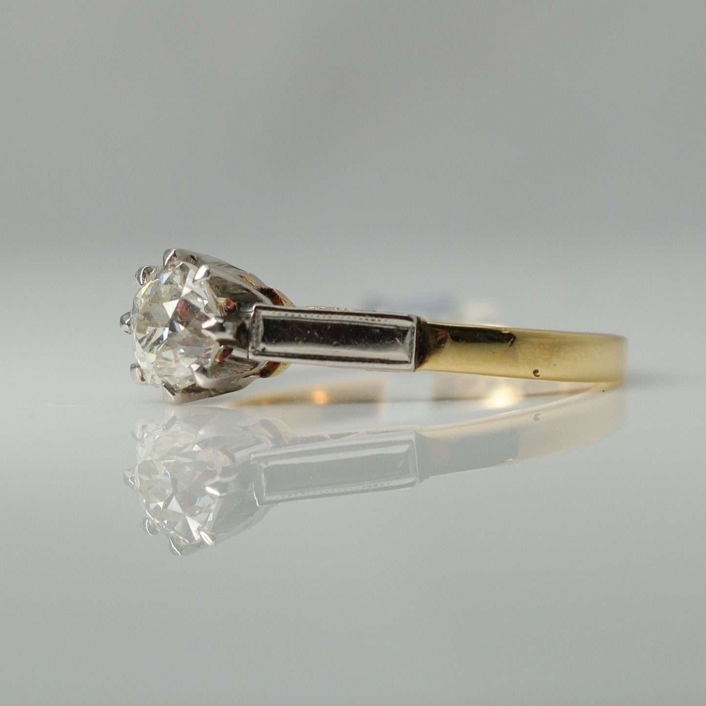 Art Deco 18ct Yellow Gold Diamond Solitaire Ring - Friar House