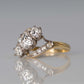 Art Deco 18ct Yellow Gold Diamond Three Stone Cross Over Ring - Friar House