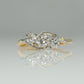 Art Deco 18ct Yellow Gold Diamond Three Stone Crossover Ring - Friar House