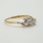 Art Deco 18ct Yellow Gold Diamond Three Stone Crossover Ring - Friar House