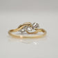 Art Deco 18ct Yellow Gold Diamond Three Stone Crossover Ring - Friar House