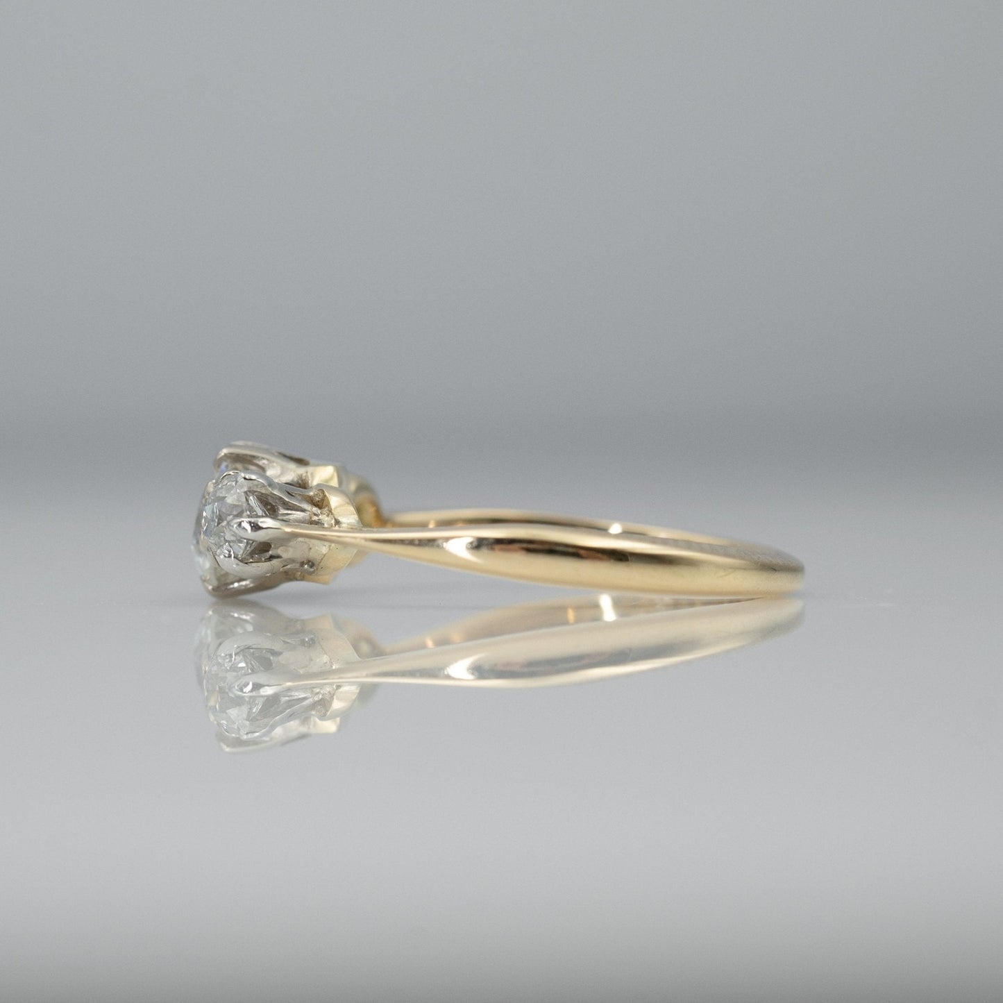 Art Deco 18ct Yellow Gold Diamond Three Stone Ring - Friar House