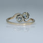 Art Deco 18ct Yellow Gold Diamond Two Stone Crossover Ring - Friar House