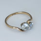 Art Deco 18ct Yellow Gold Diamond Two Stone Crossover Ring - Friar House