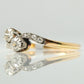 Art Deco 18ct Yellow Gold Diamond Two Stone Twist Ring - Friar House